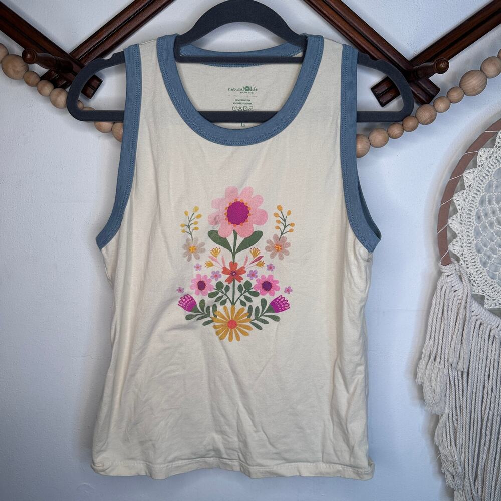 Natural Life Floral Ringer Tank